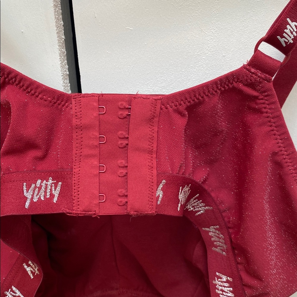 YITTY Red Sparkly Bra with Logo Straps - Picture 4 of 4